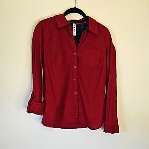 Girl Krazy Womens Boyfriend Button Down Top Small EUC